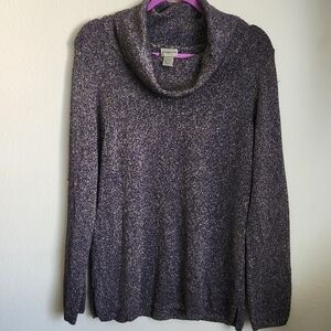 Women's Purple Cowl Neck Sweater